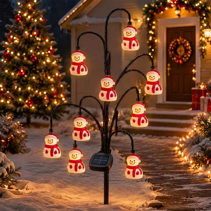 Christmas Solar Garden Light Warm White Ground Stake Light - Snowman