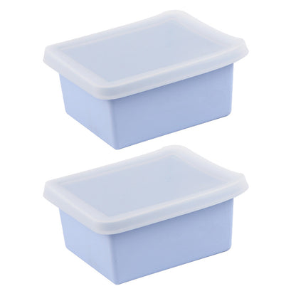 2Pcs Silicone Freezer Trays with Lid Soup Freezer Container Microwave Dishwasher Safe-Blue