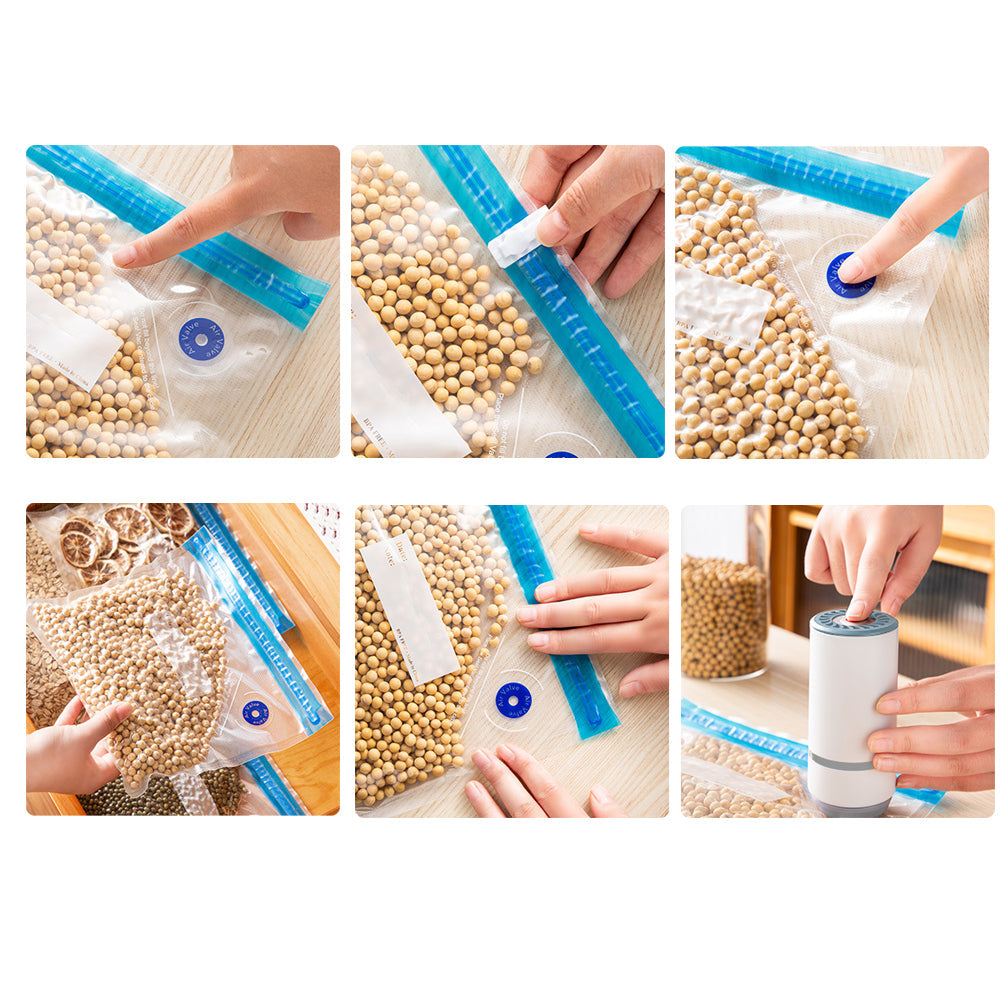 Electric Vacuum Sealer Set Handheld Vacuum Sealer with Reusable Vacuum Food Storage Bags and Sealing Clips