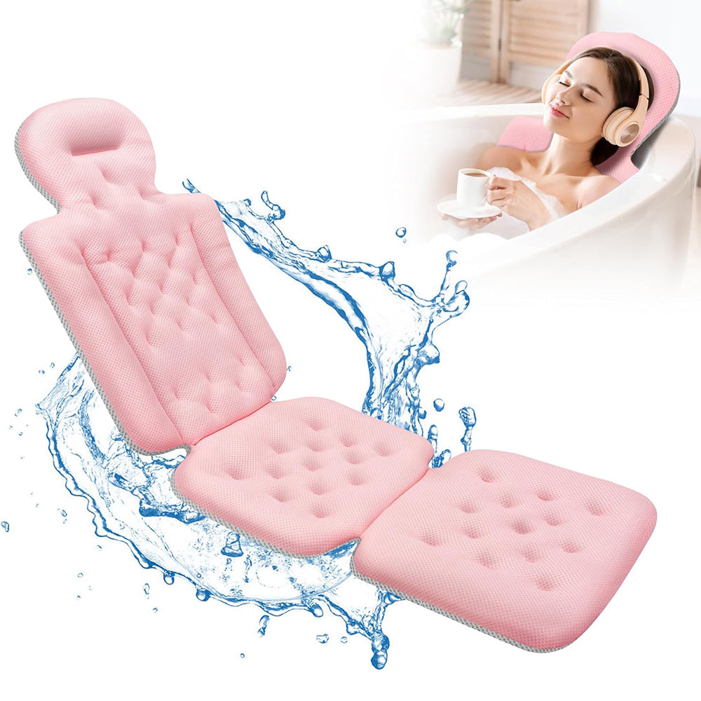 Full Body Bath Pillow Bath Tub Pillow Spa Bathtub Pillow Bathtub Cushion-Pink