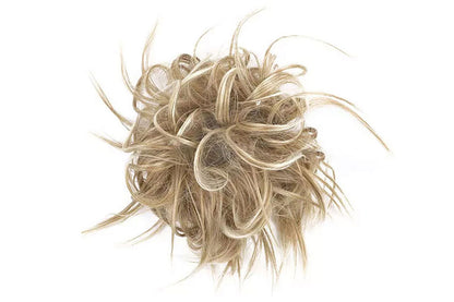 High-Temperature Fiber Curly Wavy Scrunchy Messy Hair Bun-Sandy Brown To Bleach Blonde