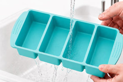 3 Pack Silicone Freezer Trays with Lids - Blue