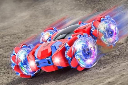 Spider Remote Control Car with Cool Lights 360?? Rotating 4WD Off-Road Race Car -Blue