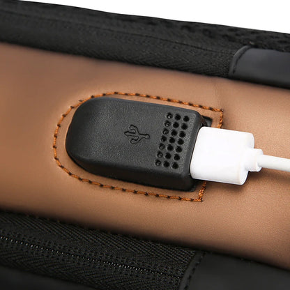 Anti-theft Crossbody Bag for Mern Password Sling Chest Pack with USB Port  Black