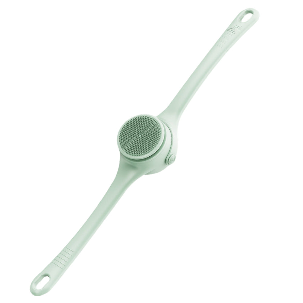 Electric Body Back Scrubber for Shower Dual Handle Bath Brush for Exfoliating Massage Green