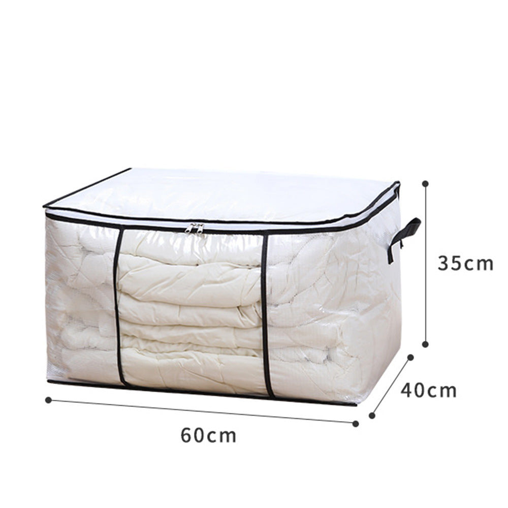 Clear Clothes Storage Bag with Handle Closet Organizer Container for Bedding Blanket Pillow Clothing Style 1