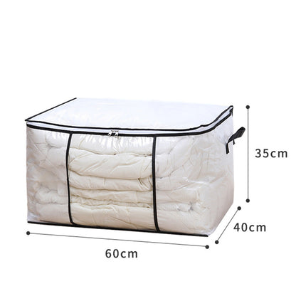 Clear Clothes Storage Bag with Handle Closet Organizer Container for Bedding Blanket Pillow Clothing Style 1