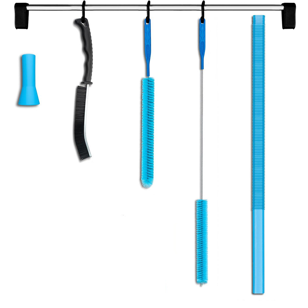 5Pcs Dryer Vent Cleaner Kit Flexible Lint Brush for Dryer Vacuum Fridge Air Conditioner-Blue