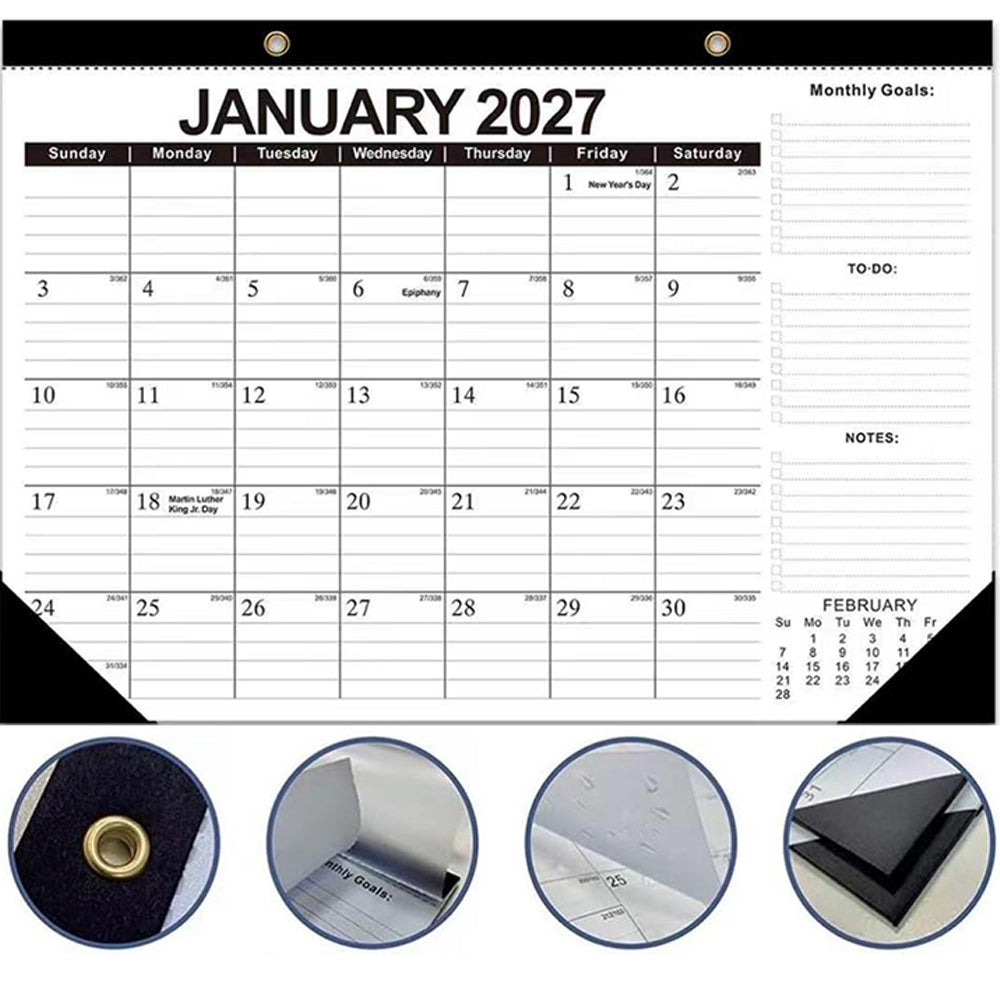 18 Monthly Wall Calendar Monthly Desk Calendar with To-do List