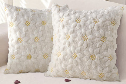 2Pcs Spring Summer Pillow Covers Floral  Farmhouse Home Decor for Sofa Couch Bed -Sunflowers