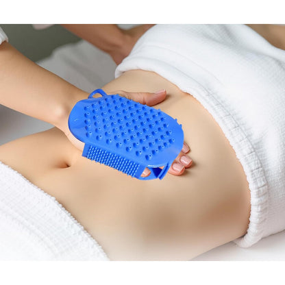 2Pcs Roller Ball Massager Glove Lymphatic Massage Fascia Muscle Release for Back-Blue