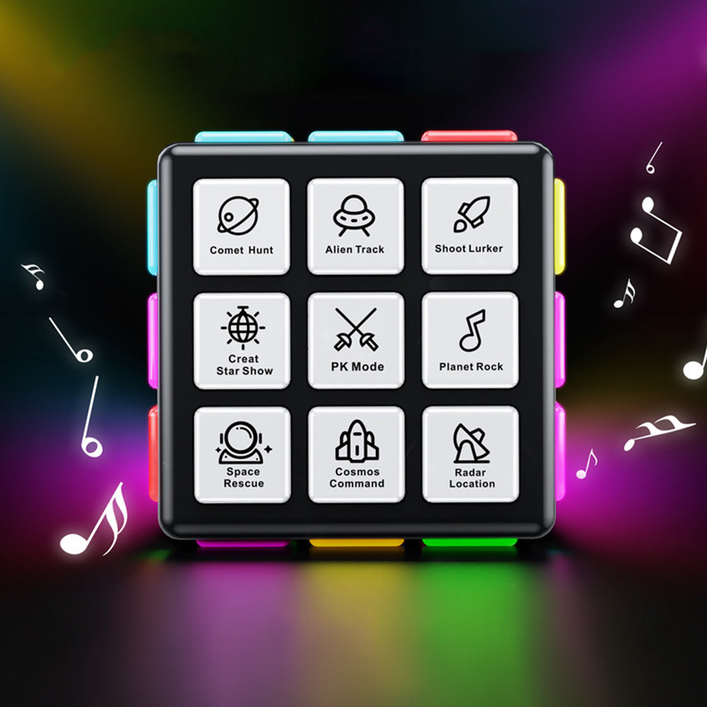 Rechargeable Handheld Game Cube with 15 Fun Brain & Memory Games Score Screen for Kids & Teens