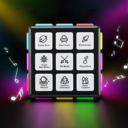 Rechargeable Handheld Game Cube with 15 Fun Brain & Memory Games Score Screen for Kids & Teens