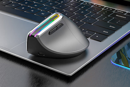 2Pcs Ergonomic Vertical Mouse 2.4G RGB Wireless Optical Mouse for Computer PC