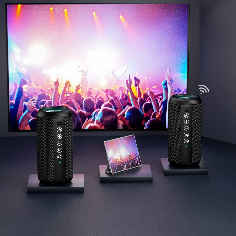 Portable Bluetooth Speaker IPX7 Waterproof Wireless Speaker for Birthday Party-black