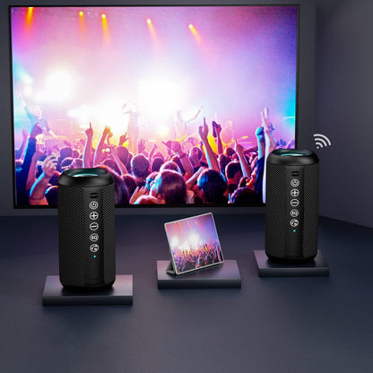Portable Bluetooth Speaker IPX7 Waterproof Wireless Speaker for Birthday Party-black