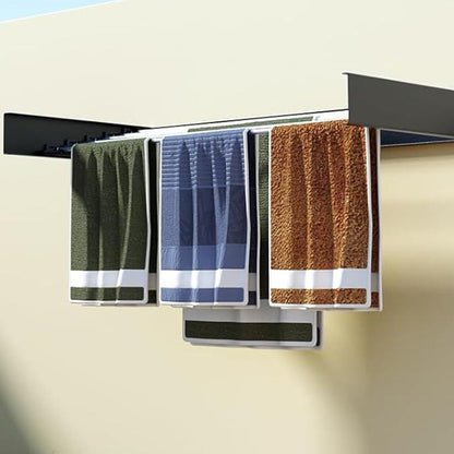 Wall Mounted Foldable Laundry Drying Rack Adjustable Clothes Drying Rack Black