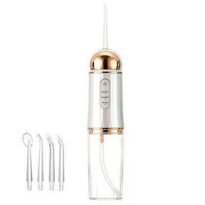 Electric Water Flosser for teeth with 4 Jet Tips Portable Floss Irrigation Cleaner-White