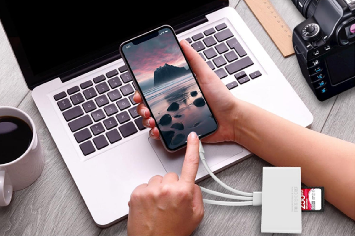 5 In 1 USB OTG Adapter SD Memory Card Reader for iPhone iPad