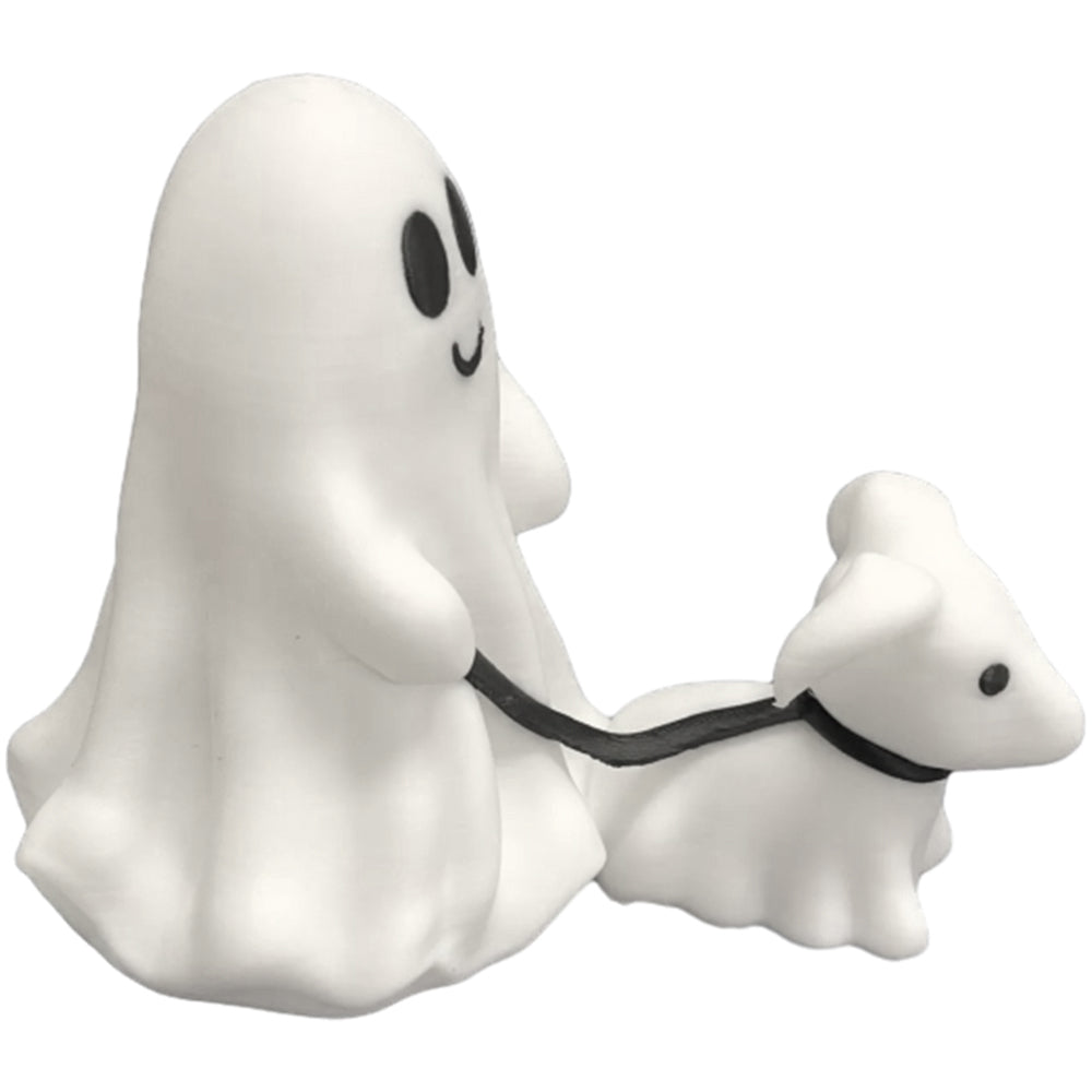 2Pcs Halloween Ghost Walking Dog Statue Ghost Ornament Decor for Yard Garden Corridor
