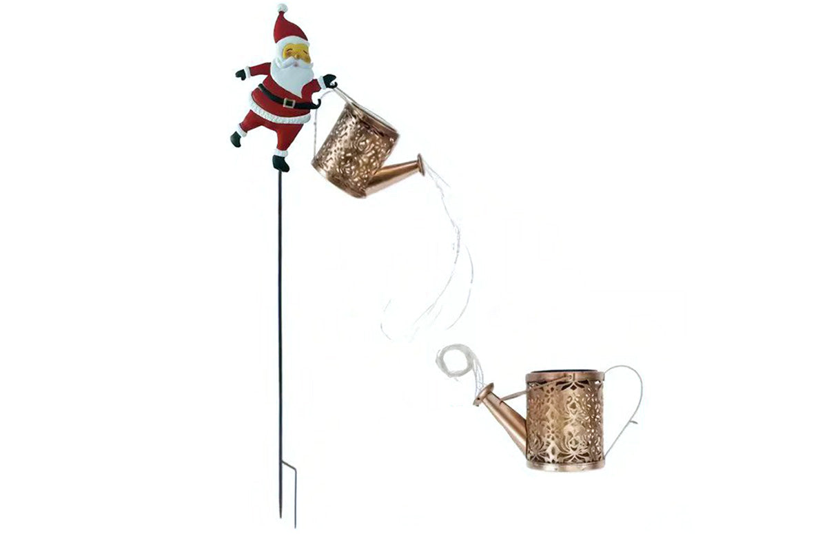 2Pcs Solar Santa Claus Garden Stake Light Outdoor Christmas Yard Decoration
