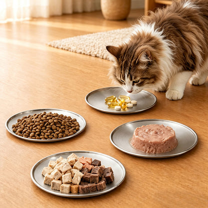 4Piece Stainless Steel Pet Bowls -Silver