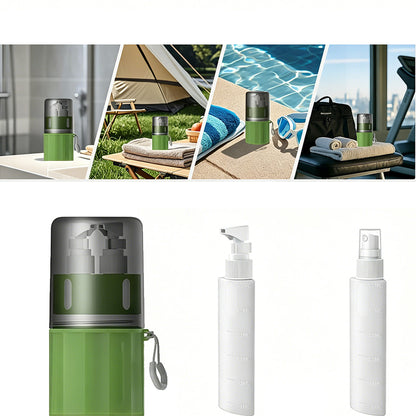 4 in 1 Travel Dispenser Bottle Set with Suction Cup for Toiletries-Green