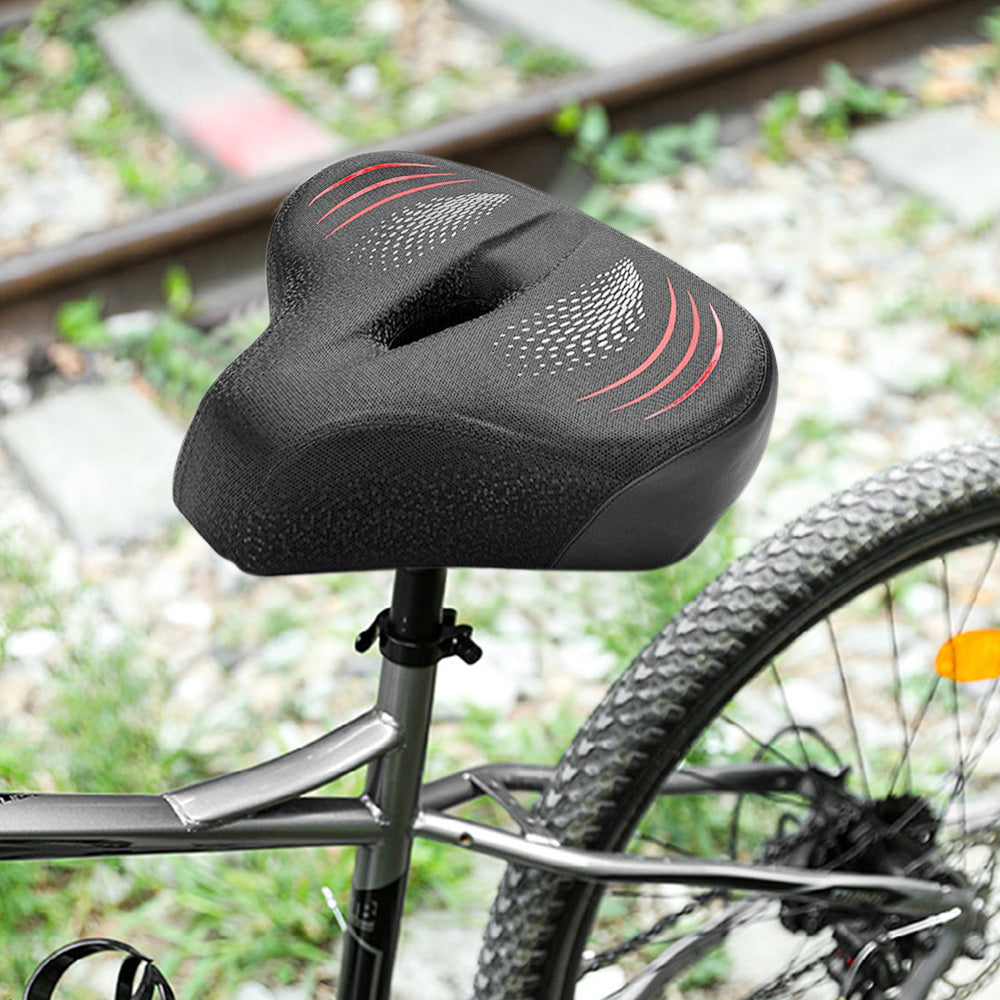 Padded Bike Seat Cushion Extra Padding Bicycle Seat Comfortable Saddle Red