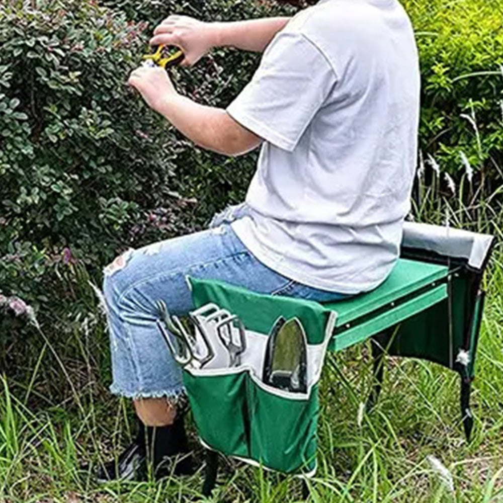 2 in 1 Foldable Garden Kneeler and Seat Comfortable Gardening Stool Kneeling Bench