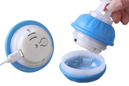 USB Rechargeable Motion Activated Rolling Dog Ball Toy Blue