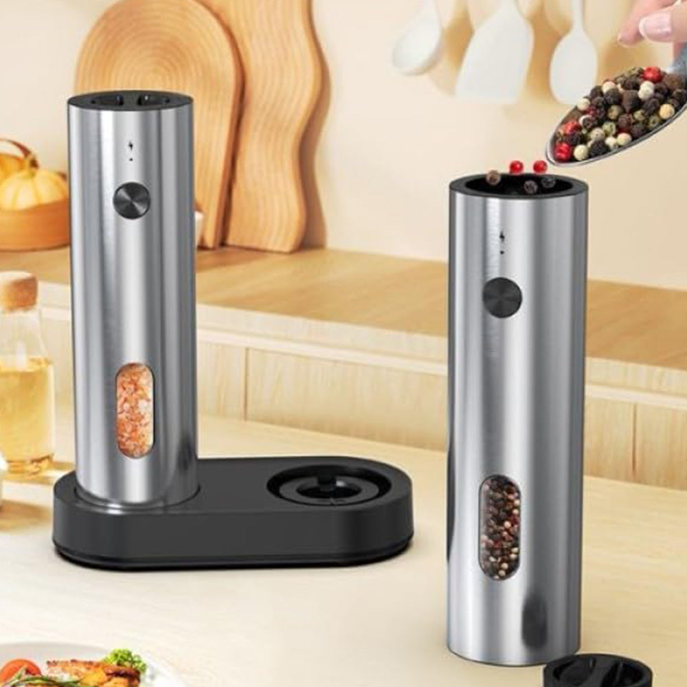 2Pcs Stainless Steel Salt and Pepper Grinder Set Shakers for Kitchen