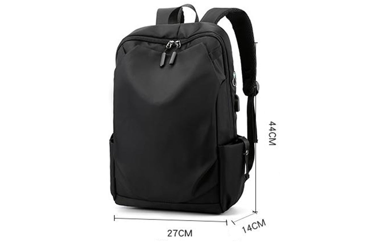 Business Laptop Backpack Anti-Theft USB Charging Port External Headphone Jack for Mens Womens -Black