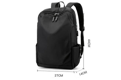Business Laptop Backpack Anti-Theft USB Charging Port External Headphone Jack for Mens Womens -Black