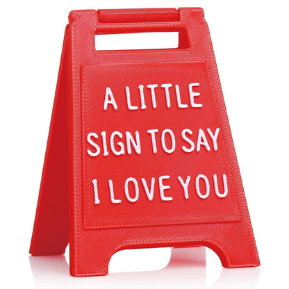 2Pcs A Little Sign to Say I Love You Mini Ornament Plaque for Home Desk Decoration