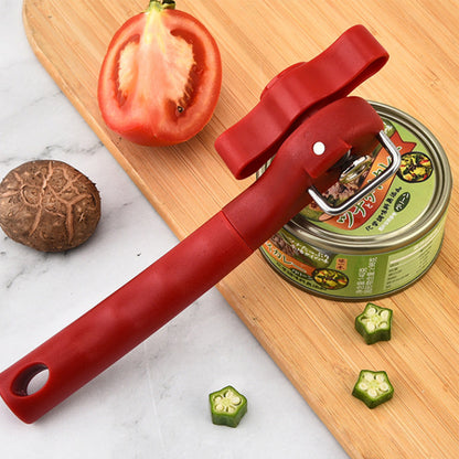 Handheld Smooth Edge Can Opener Ergonomic Manual Secure Cutting Can Opener for Kitchen Restaurant Red