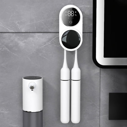 Wall Mounted Toothbrush Holder and Cleaner with Smart Light Cleaning and Fan Drying