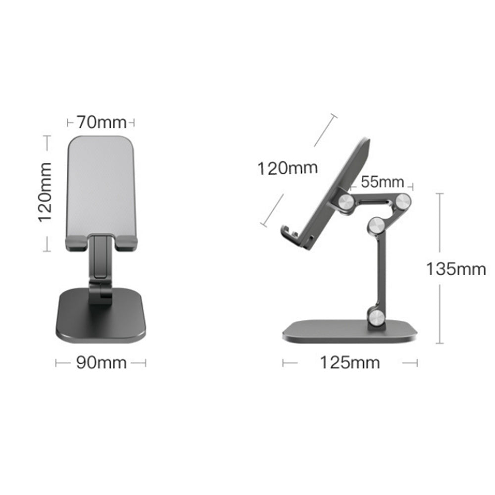 Foldable Desktop Stand for Tablet Cell Phone Adjustable Ergonomic Holder Mount Black