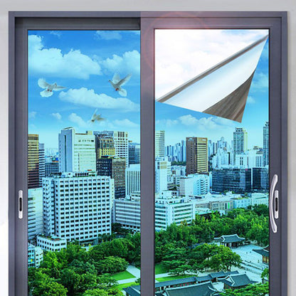 3-Meter Static Cling Sunlight Blocking Window Film One-Way Privacy Window Film Blue