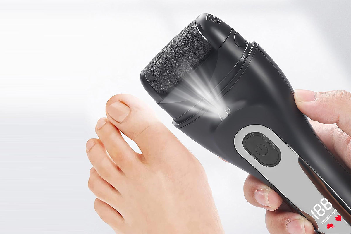 Electric Foot Callus Remover with LED Light Pedicure Tools for Dead Hard Cracked -Black
