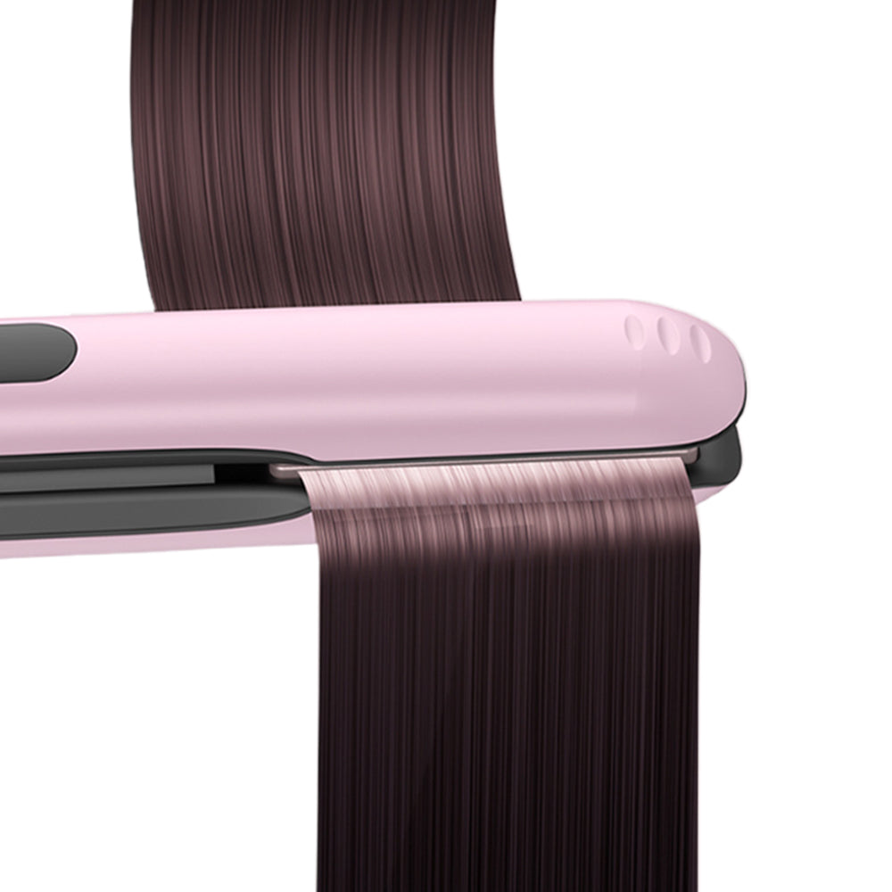 2 in 1 Portable Hair Straightener and Curler Cordless USB Mini Hair  Flat Iron-Black