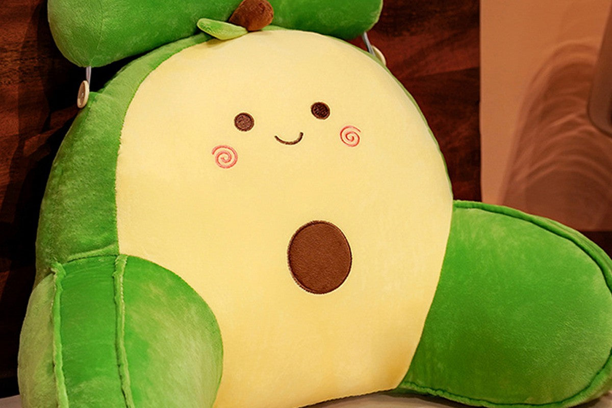 Backrest Reading Pillow Lumbar Support Chair Cushion Back Rest With Arms-Green