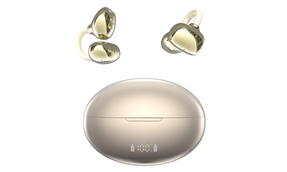 Bluetooth Open Ear Clip-On Earbuds - Khaki