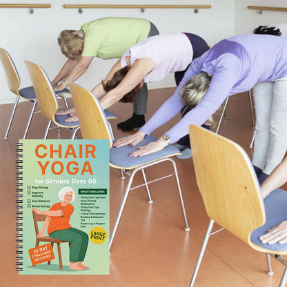 Chair Yoga Book for Seniors: Strength Balance & Wellness Exercises -Orange