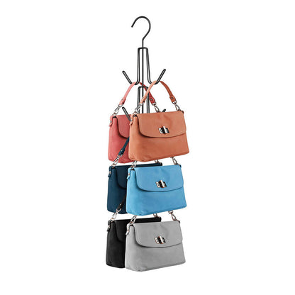 Set of 2Pcs Metal Purse Hanger Organizer for Closet Space Saving Hook Black