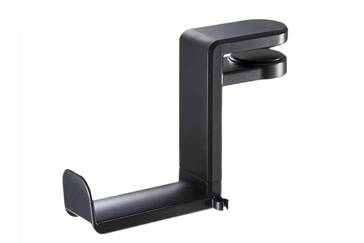 Headset Holder Headphone Hook Rotating Arm Under Desk Headphone Hanger -Black