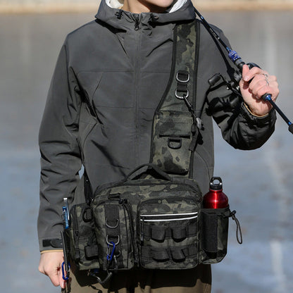 Fishing Tackle Storage Bag Fish Lures Bag Single Shoulder Crossbody Tactical Waist Pack Camouflage