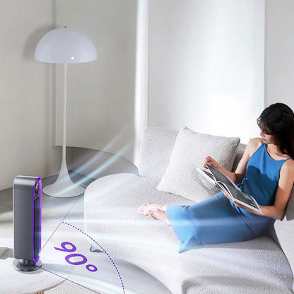 3-Speed Adjustable Oscillation Fan Bladeless Digital Display Desk Fan with Timer Setting Purple