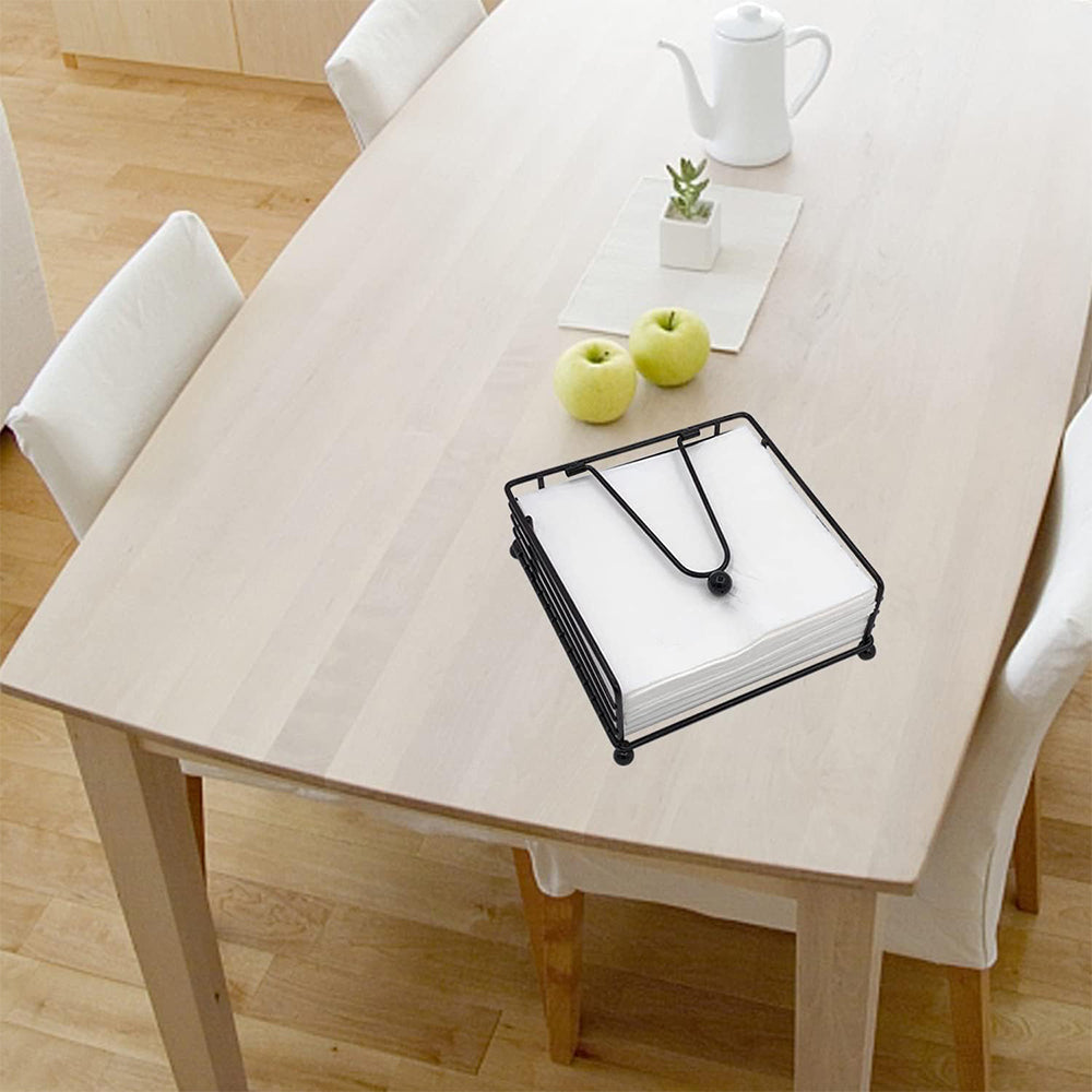 2Pcs Square Paper Napkin Holder for Table Flat Napkin Holder with Weighted Arm