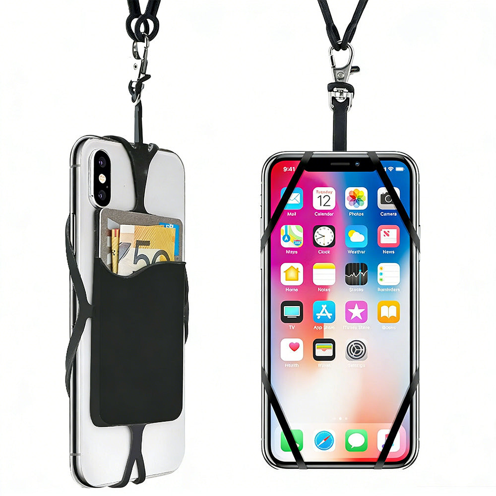 2PCS Universal Cell Phone Lanyard With Adjustable Neck Strap And Card Holder