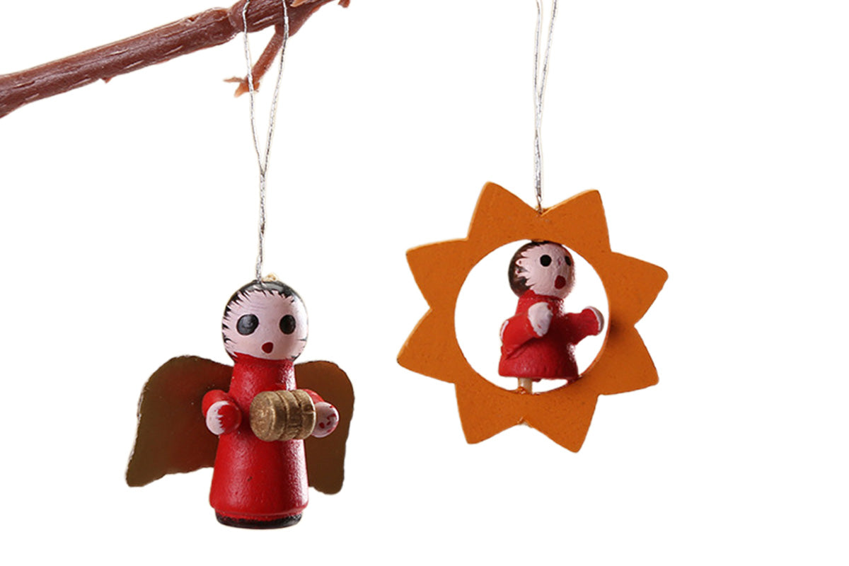 48pcs Wooden Christmas Tree Ornaments Set for Holiday Decoration